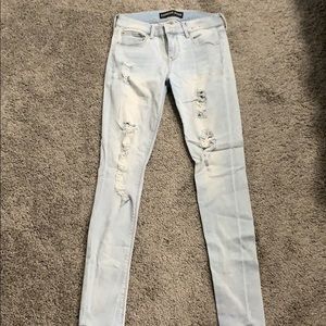 Express distressed mid rise denim